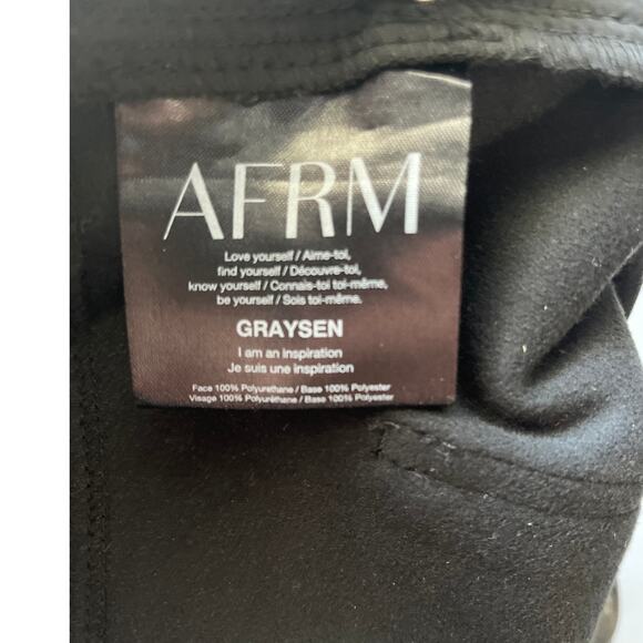 AFRM x REVOLVE Vegan Leather Mini-Flare High-Rise Noir Graysen Pant Size 29 Tall - Picture 8 of 12